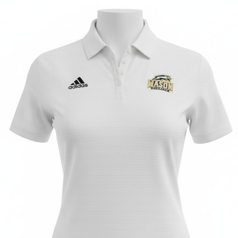 Adidas Climalite White Mason Athletics Polo Shirt Short Sleeve Womens M